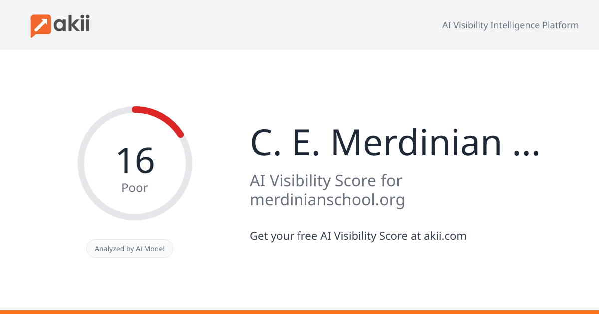 C. & E. Merdinian Armenian Evangelical School AI Visibility Score
