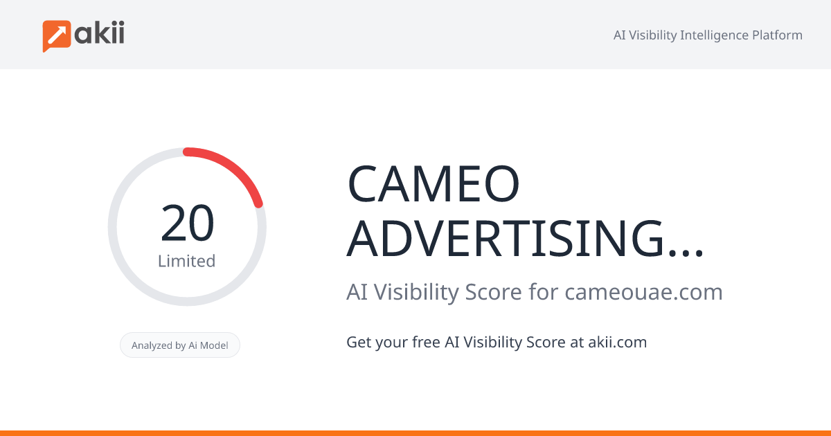 CAMEO ADVERTISING L.L.C AI Visibility Score