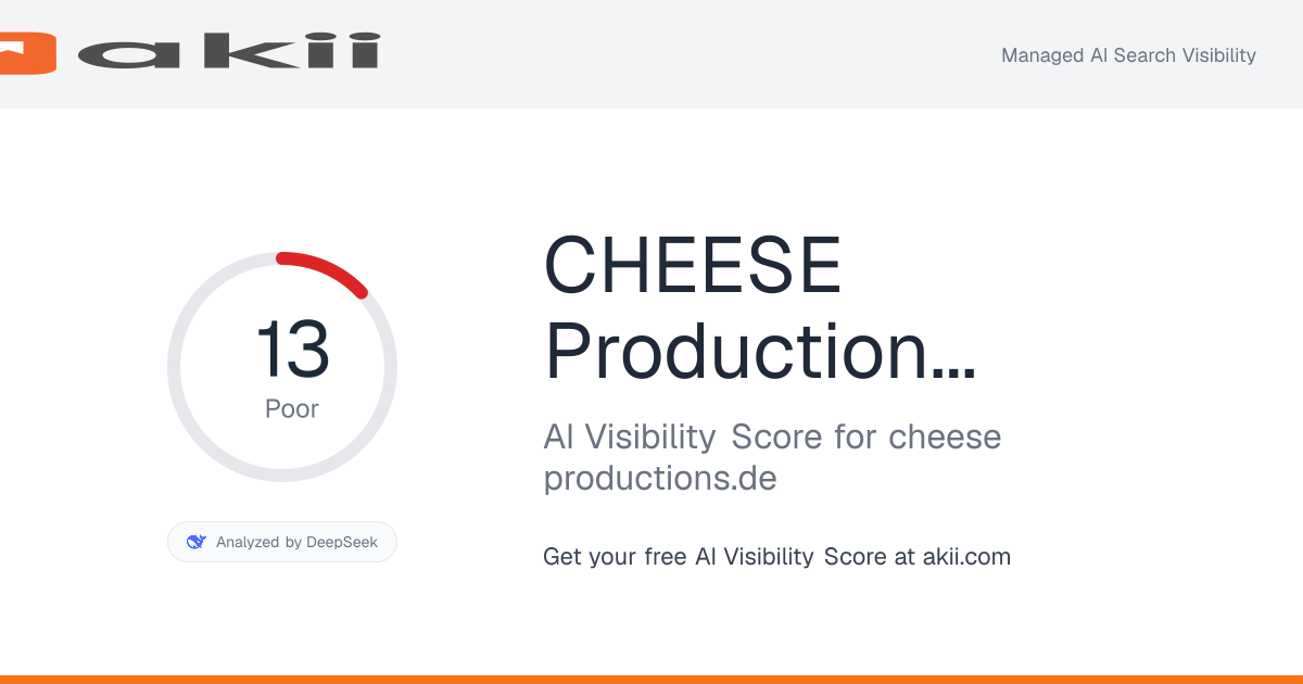 CHEESE Productions – Video AI Visibility Score preview