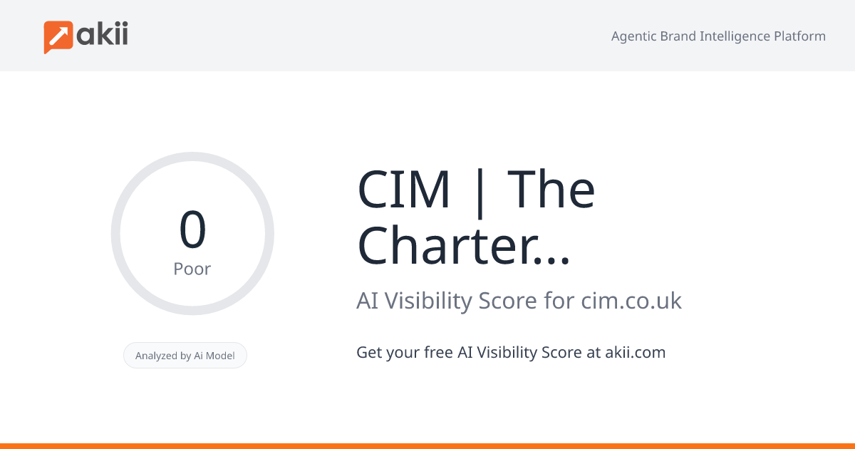 CIM | The Chartered Institute of Marketing AI Visibility Score