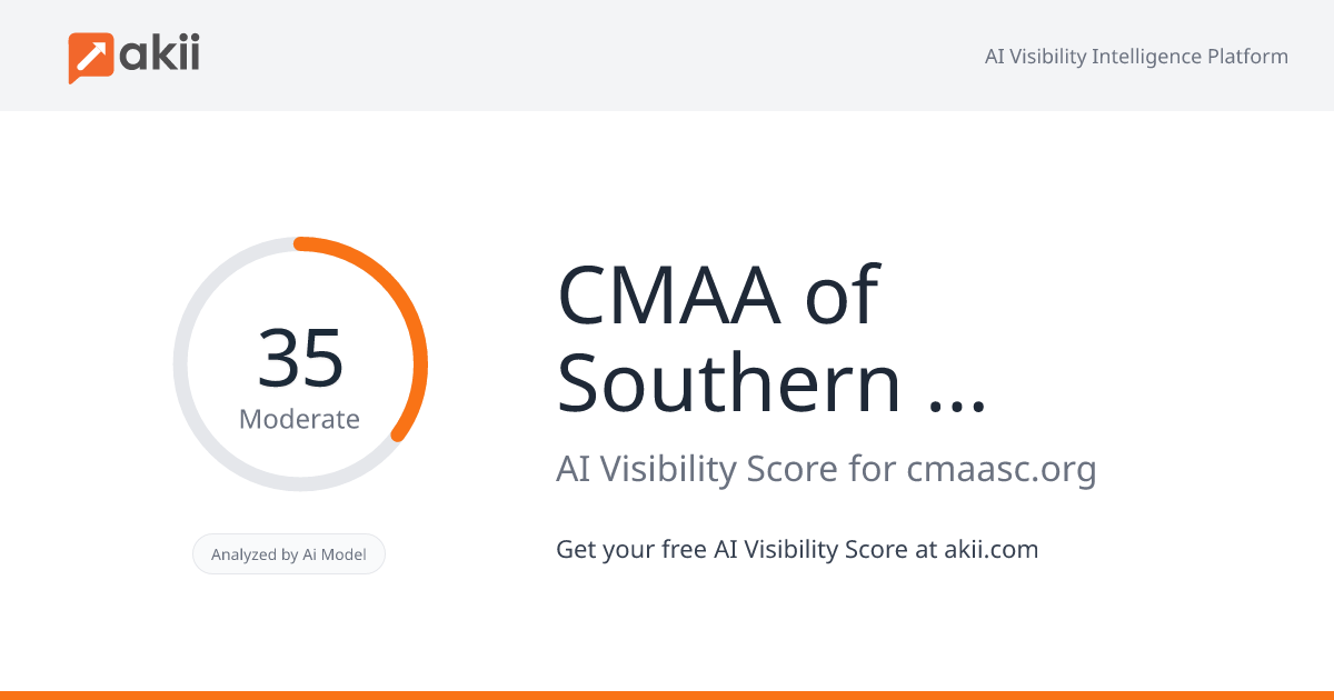 CMAA of Southern California AI Visibility Score