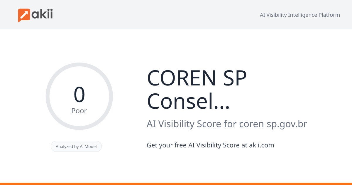 COREN-SP - Conselho Regional de Enfermagem de São Paulo AI Visibility Score