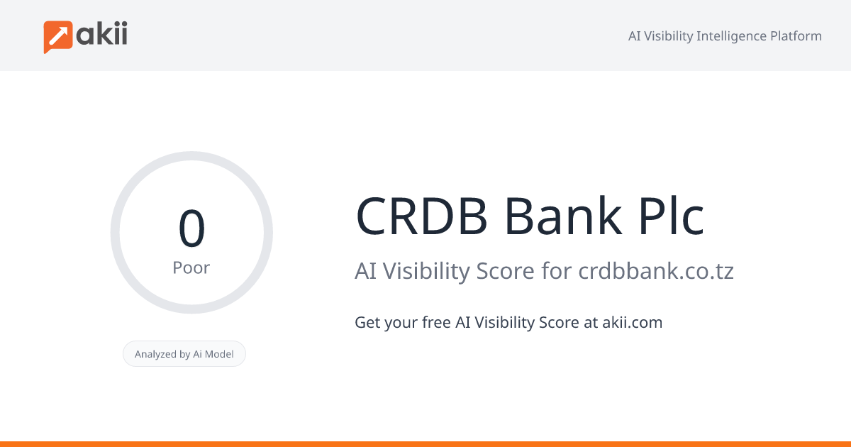 CRDB Bank Plc AI Visibility Score
