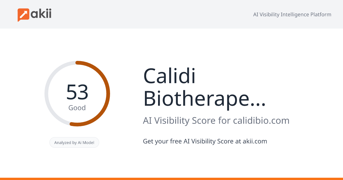 Calidi Biotherapeutics AI Visibility Score