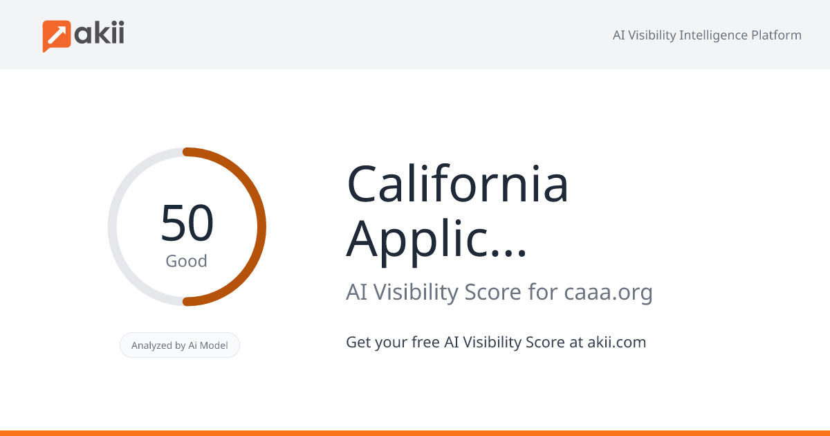 California Applicants'‚Äã Attorneys Association AI Visibility Score