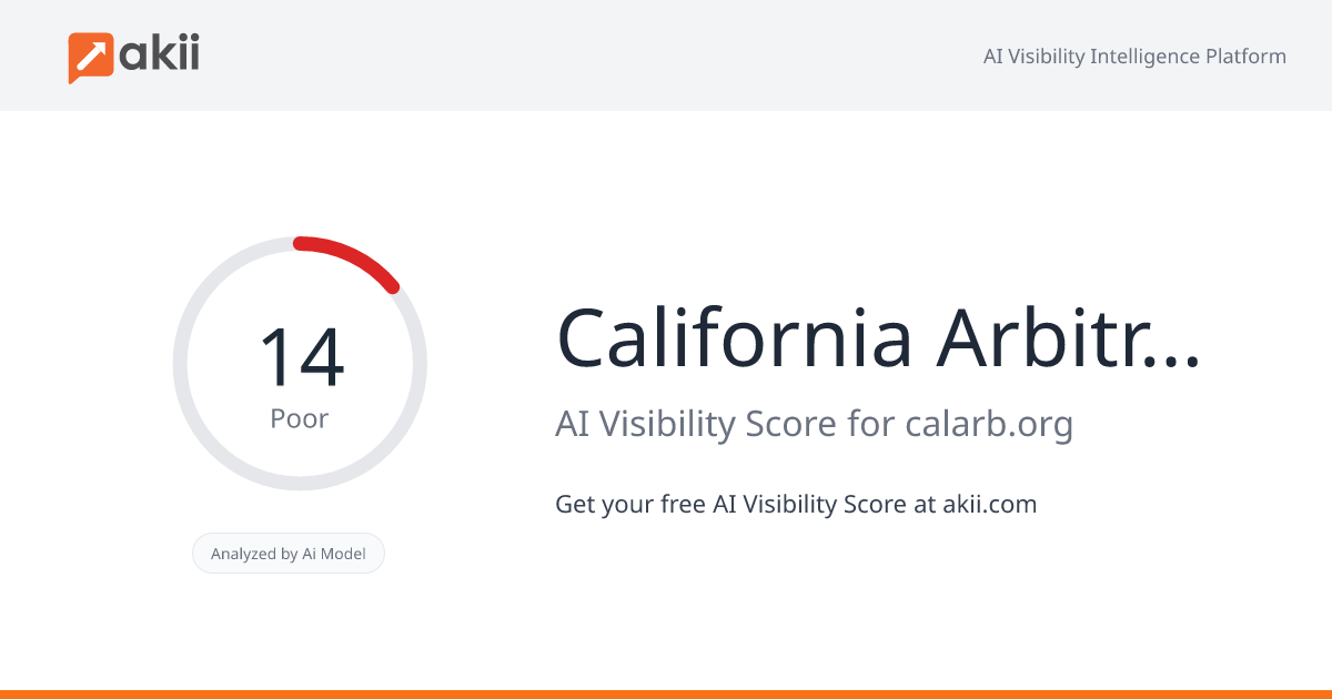 California Arbitration (CalArb) AI Visibility Score