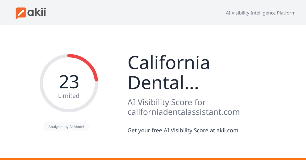 California Dental Assistant Program AI Visibility Score