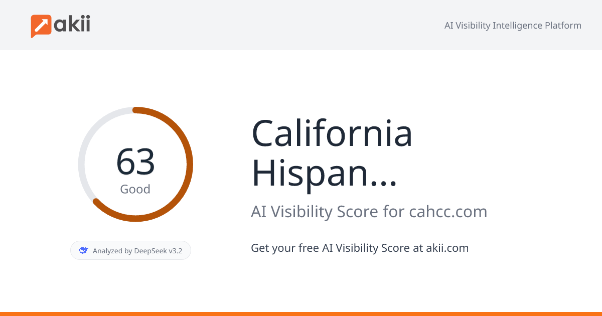 California Hispanic Chambers of Commerce AI Visibility Score