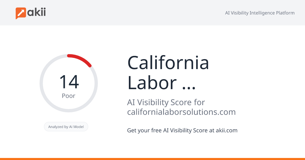 California Labor Solutions LLC AI Visibility Score