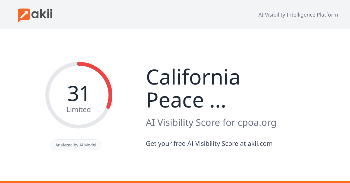 California Peace Officers'‚Äã Association AI Visibility Score