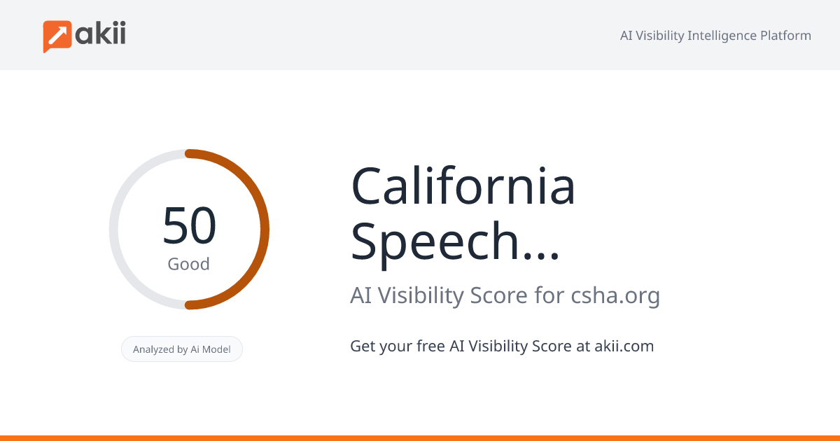 California Speech Language Hearing Association AI Visibility Score