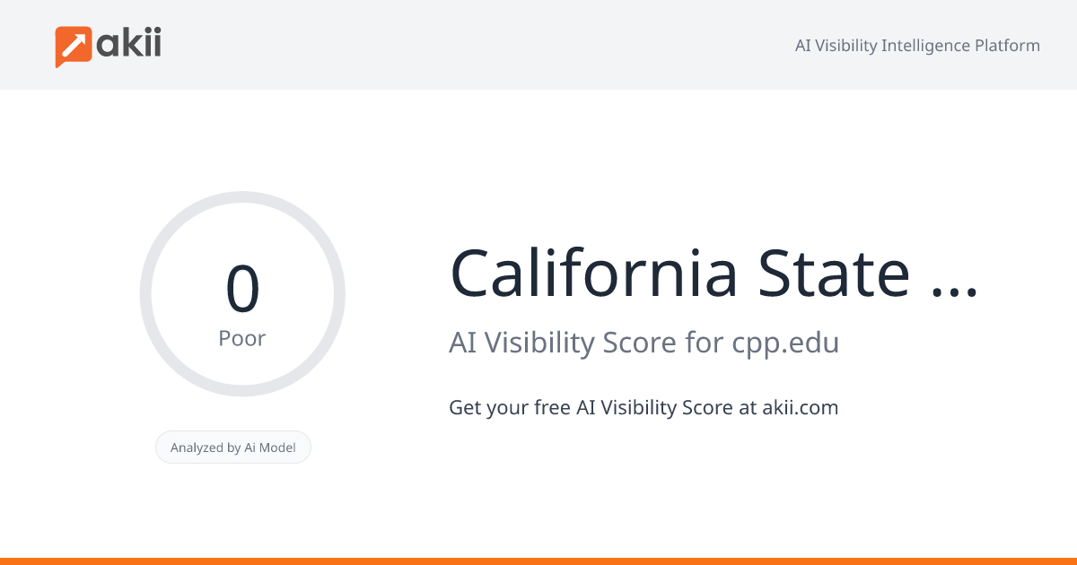 California State Polytechnic University-Pomona AI Visibility Score