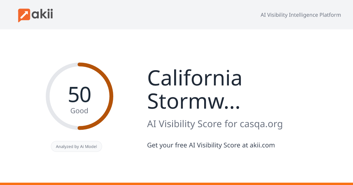 California Stormwater Quality Association AI Visibility Score