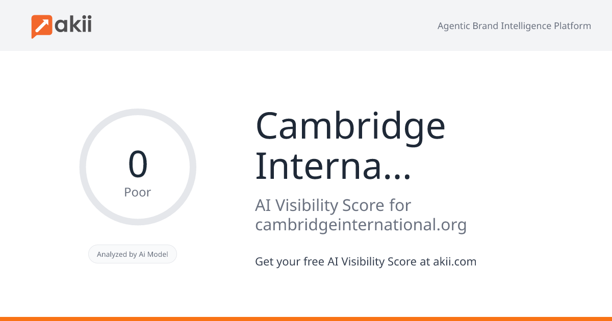 Cambridge International Education AI Visibility Score