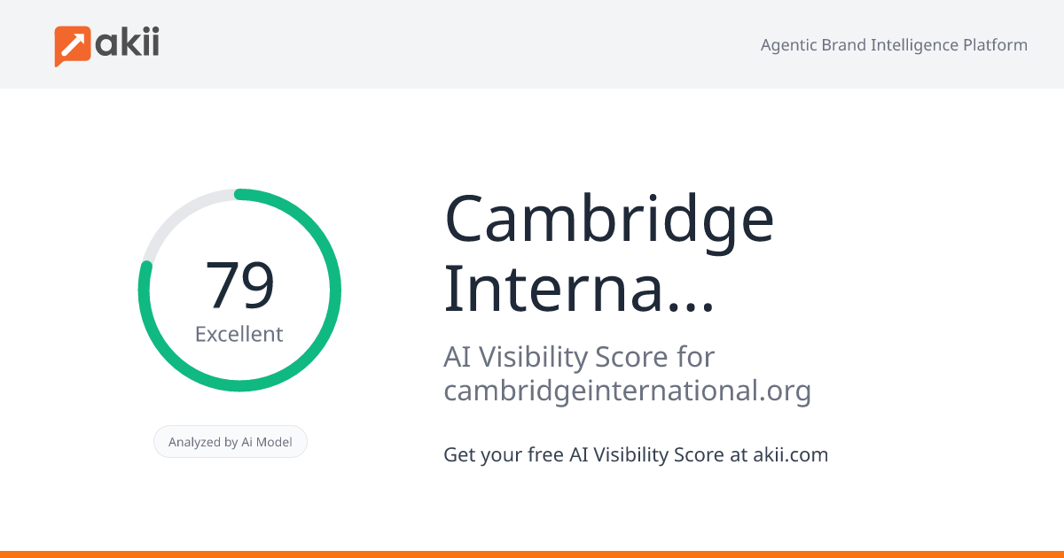 Cambridge International Education AI Visibility Score