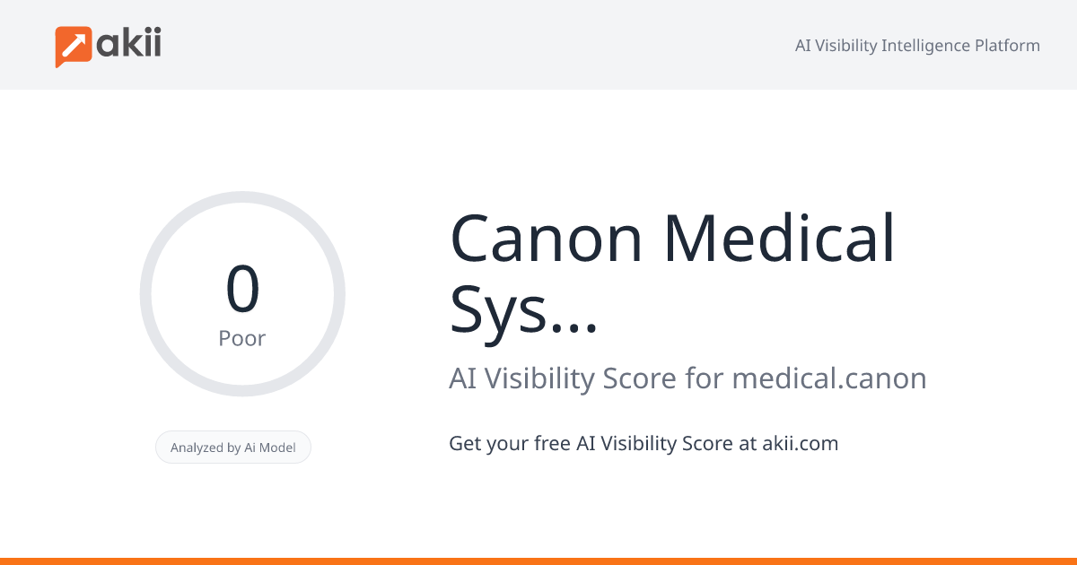 Canon Medical Systems Europe AI Visibility Score