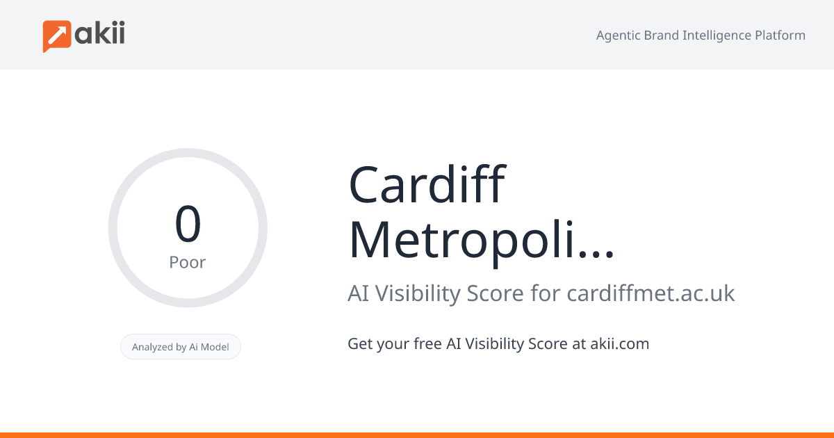 Cardiff Metropolitan University AI Visibility Score