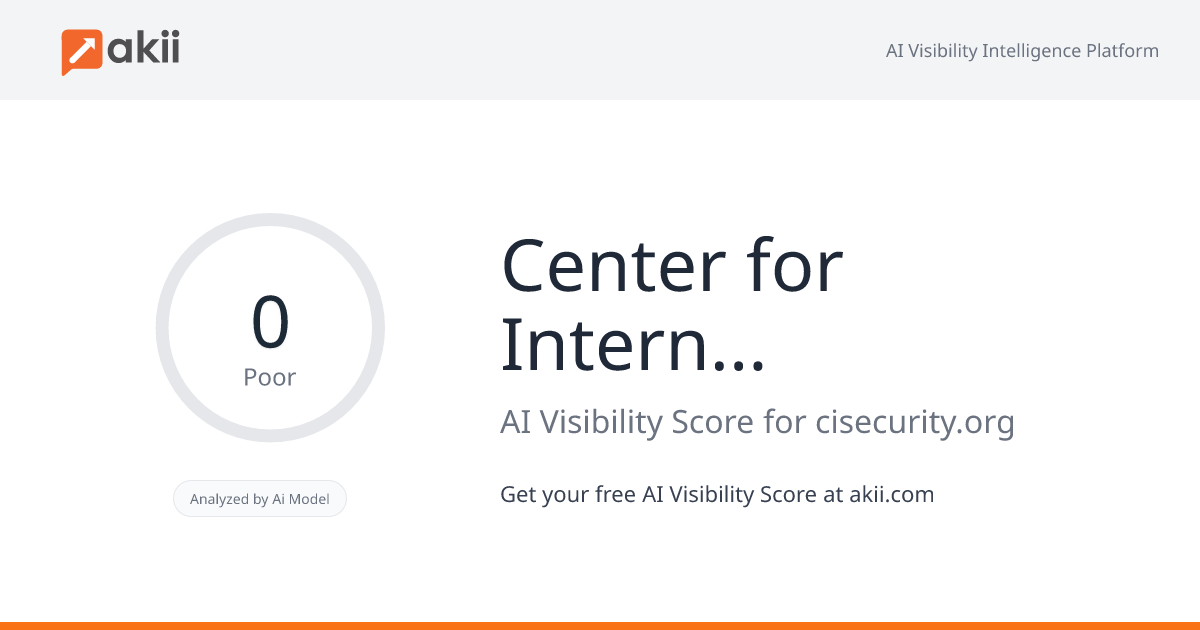 Center for Internet Security AI Visibility Score