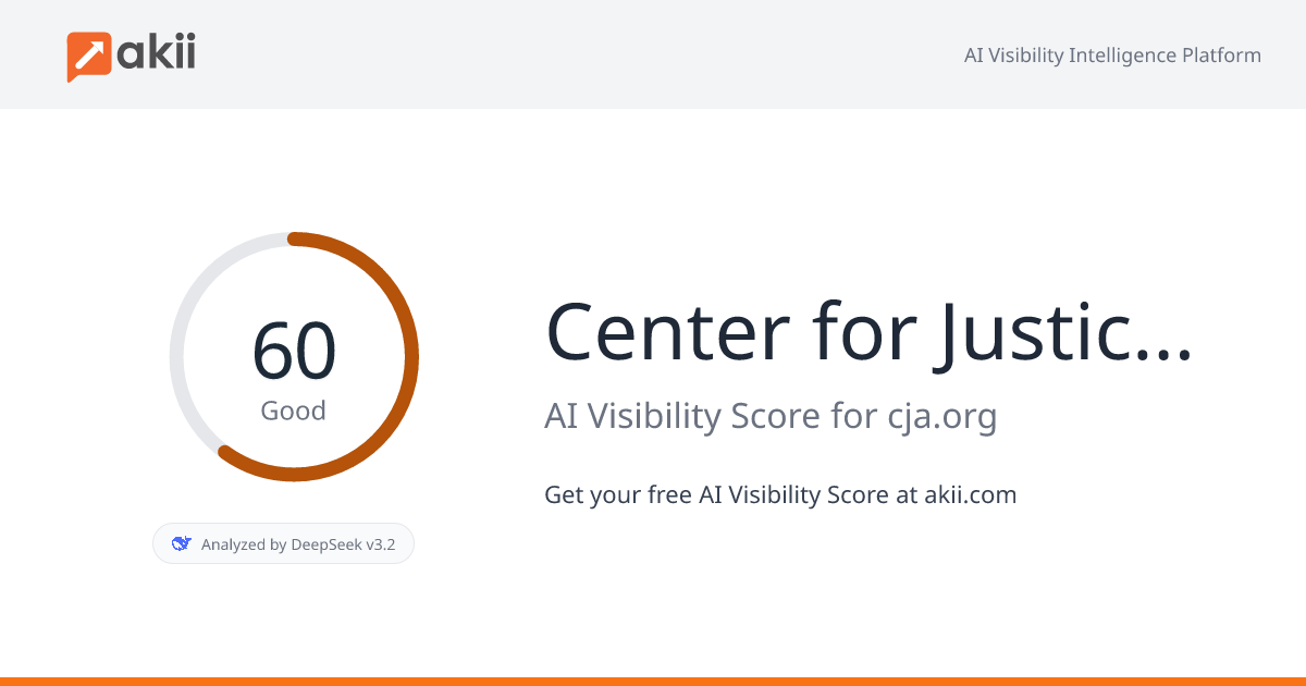 Center for Justice and Accountability (CJA) AI Visibility Score