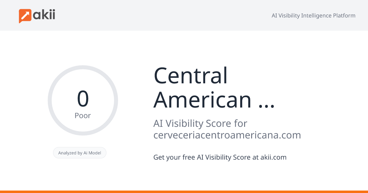 Central American Brewery SA AI Visibility Score