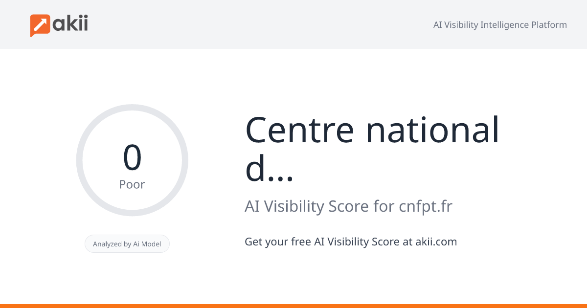 Centre national de la fonction publique territoriale (CNFPT) AI Visibility Score