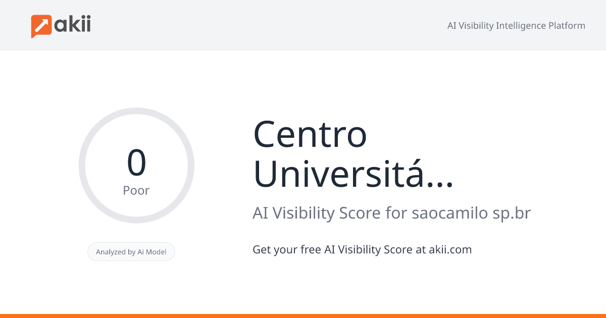 Centro Universitário São Camilo AI Visibility Score
