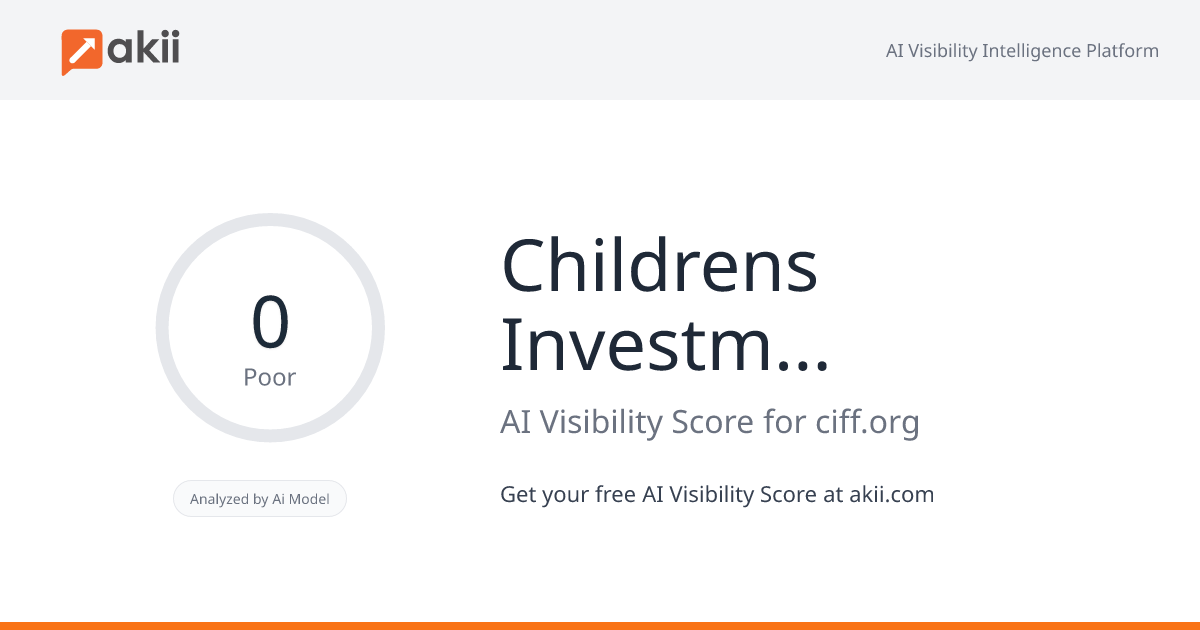 Children's Investment Fund Foundation (CIFF) AI Visibility Score