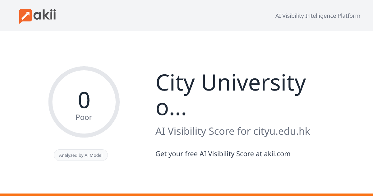 City University of Hong Kong AI Visibility Score