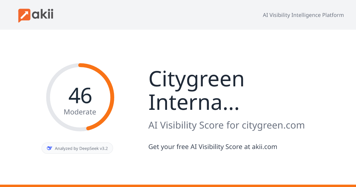 Citygreen International AI Visibility Score