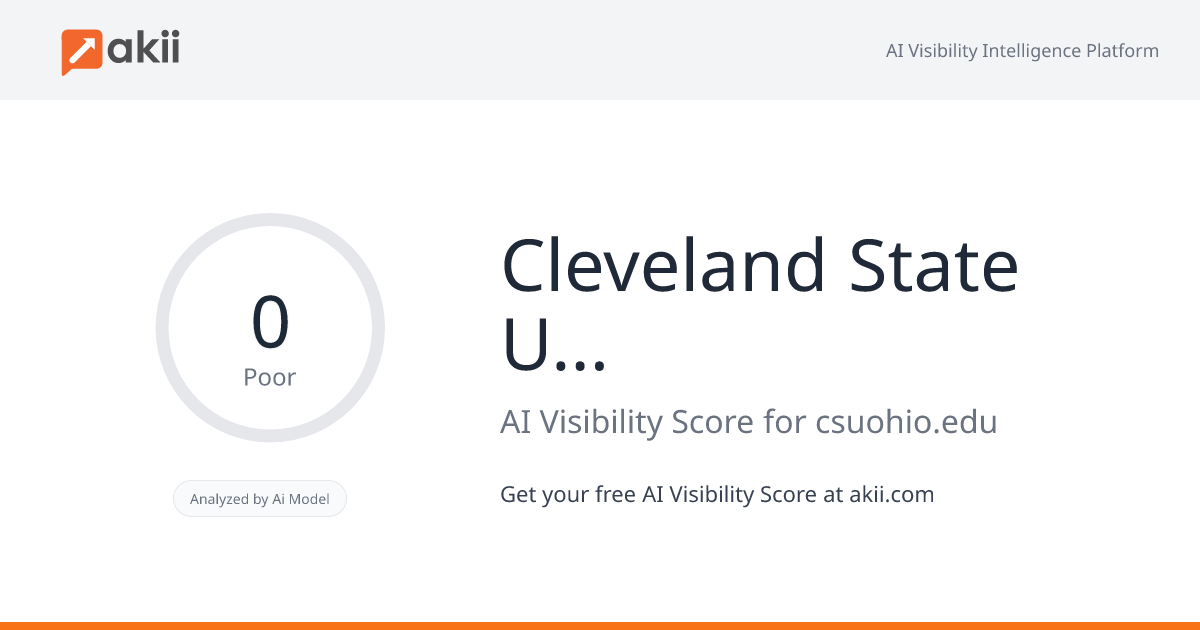 Cleveland State University AI Visibility Score