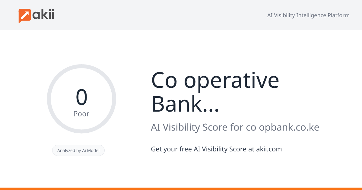 Co-operative Bank of Kenya AI Visibility Score