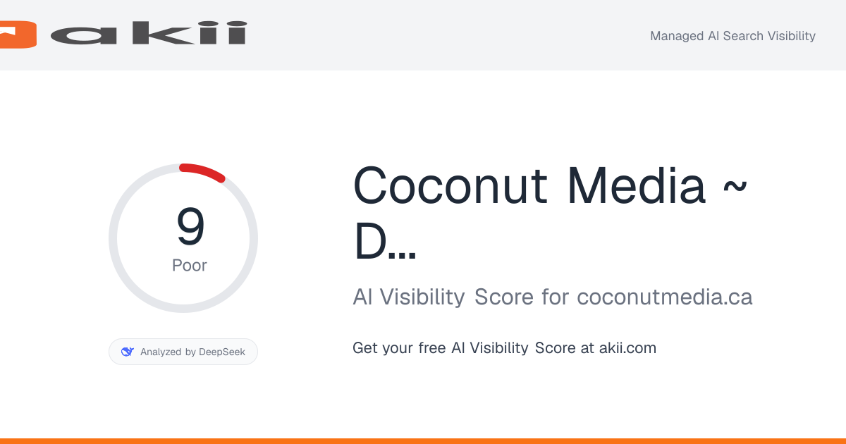 Coconut Media ~ Digital Marketing Agency AI Visibility Score preview