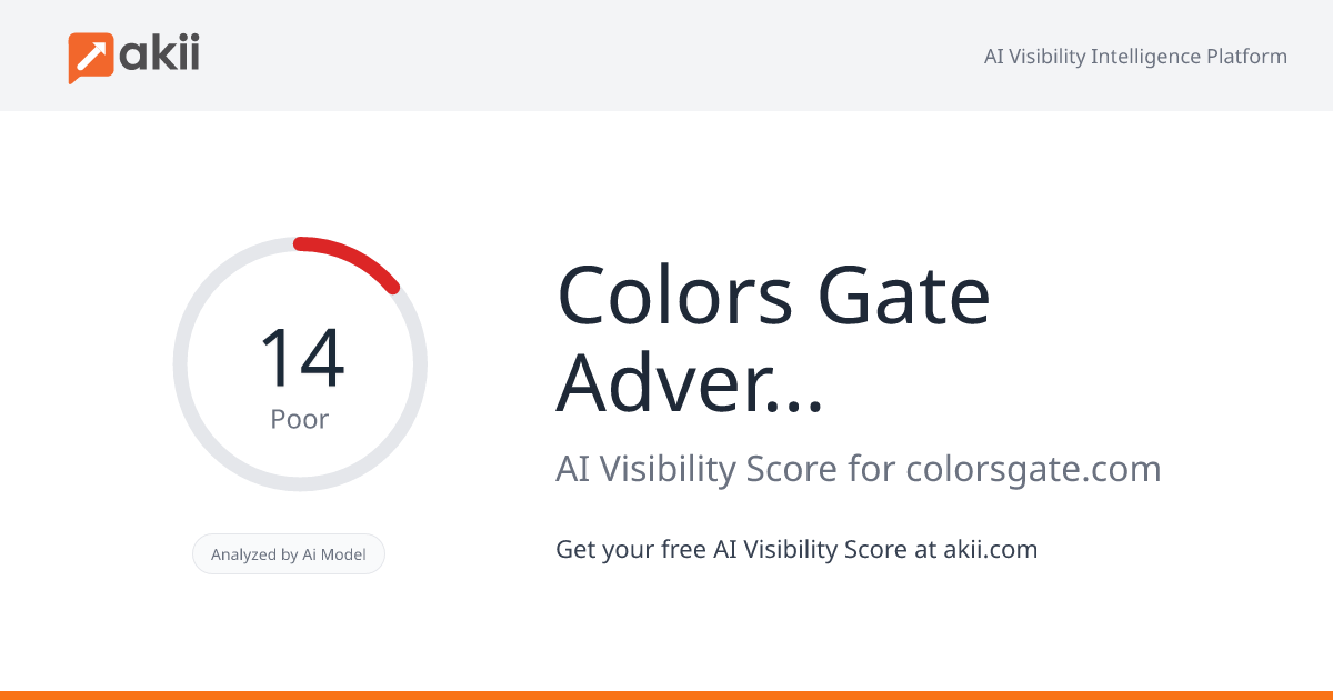 Colors Gate Advertising LLC AI Visibility Score