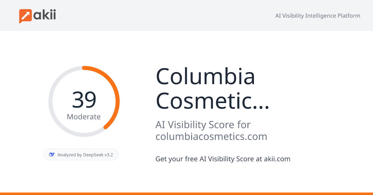 Columbia Cosmetics Manufacturing Inc. AI Visibility Score