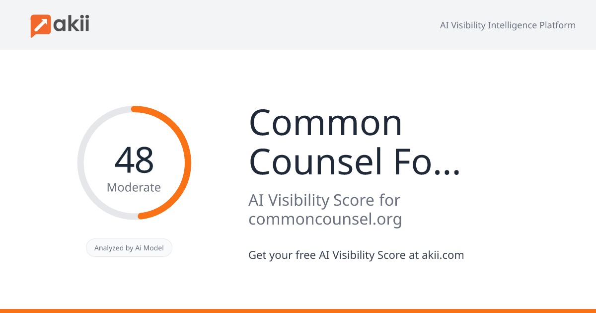 Common Counsel Foundation AI Visibility Score