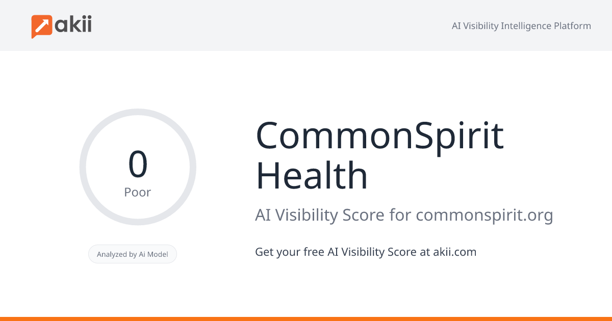 CommonSpirit Health AI Visibility Score