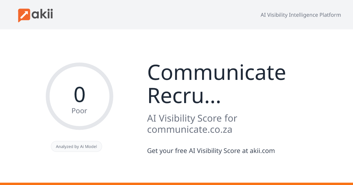 Communicate Recruitment AI Visibility Score