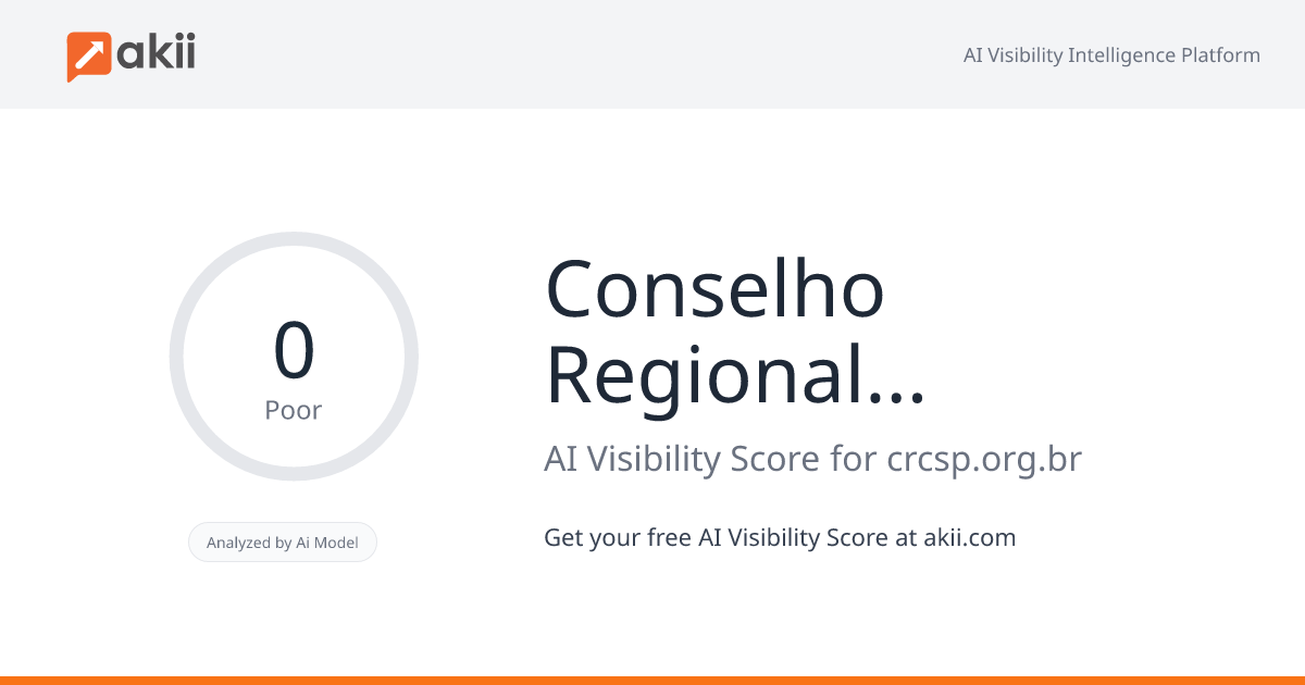 Conselho Regional de Contabilidade do Estado de São Paulo (CRCSP) AI Visibility Score