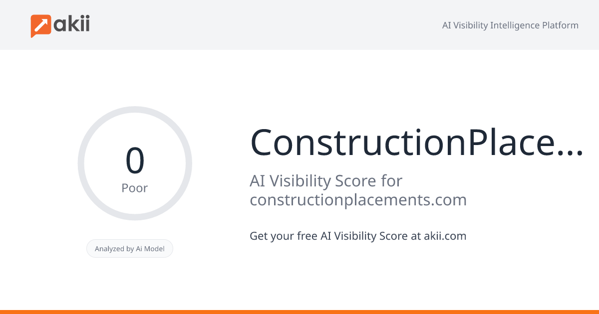 ConstructionPlacements Official AI Visibility Score