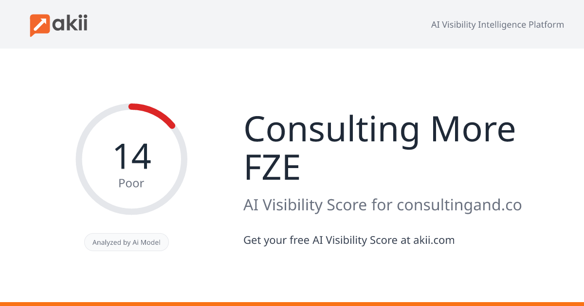 Consulting & More FZE AI Visibility Score