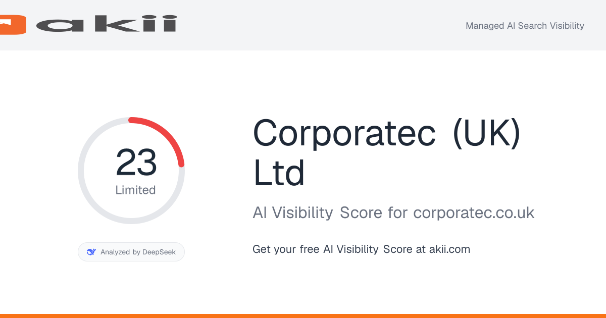 Corporatec (UK) Ltd AI Visibility Score preview