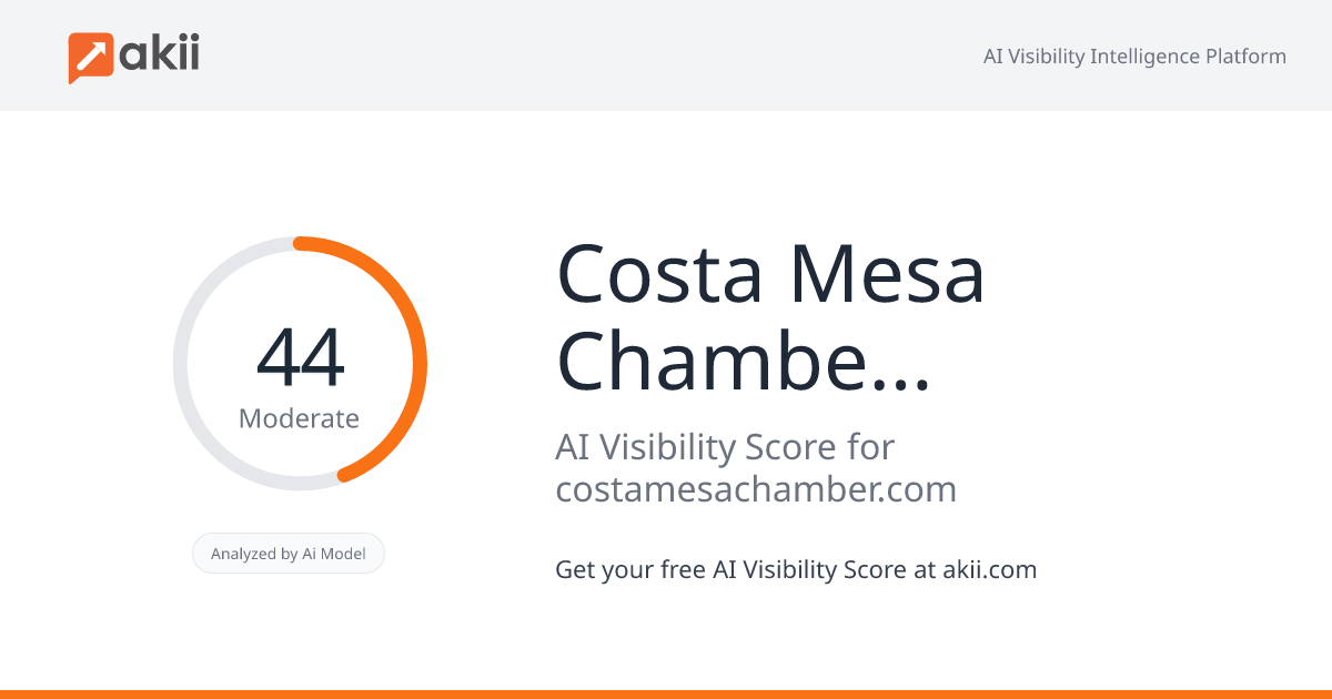 Costa Mesa Chamber of Commerce AI Visibility Score