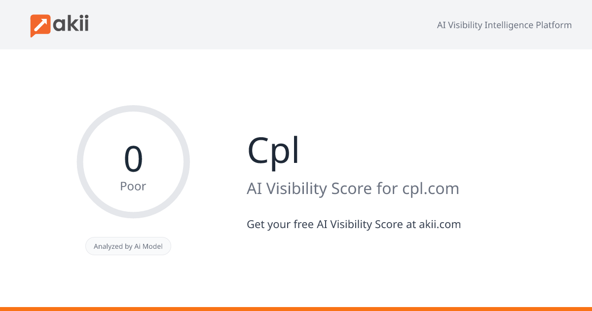 Cpl AI Visibility Score