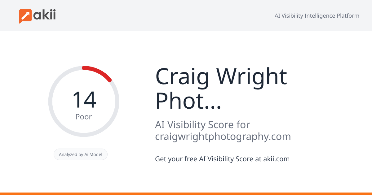 Craig Wright Photography AI Visibility Score