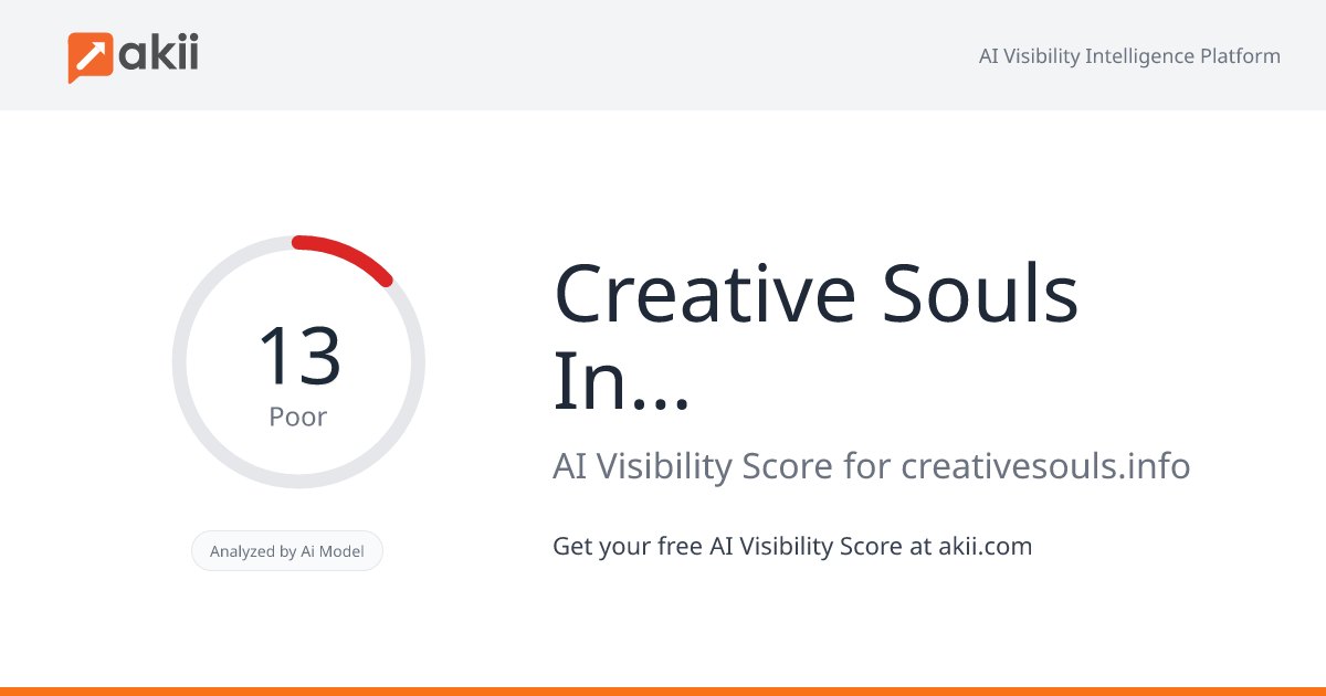 Creative Souls International FZC AI Visibility Score