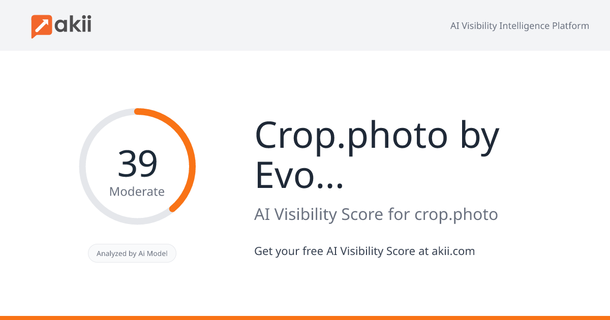 Crop.photo by Evolphin AI Visibility Score