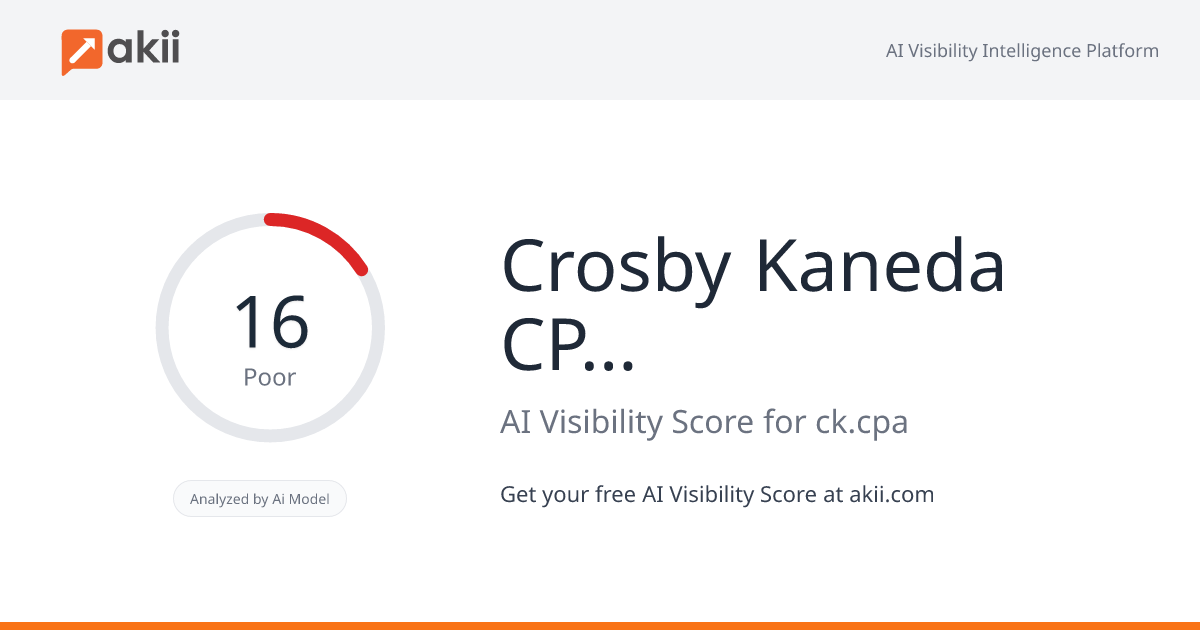 Crosby & Kaneda CPAs LLP AI Visibility Score