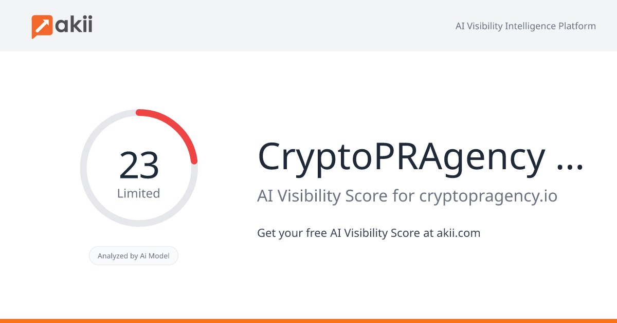 CryptoPRAgency - Leading Press Release Distribution Agency for Web3 & Blockchain Project AI Visibility Score