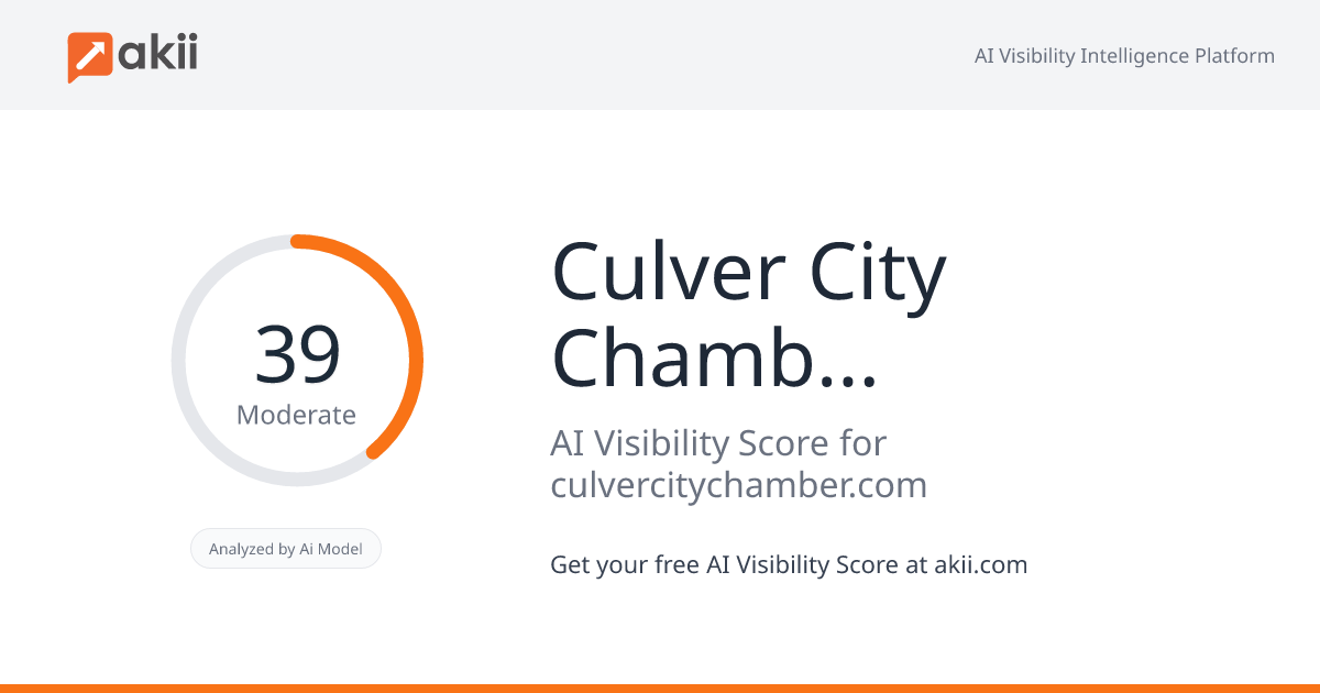 Culver City Chamber of Commerce AI Visibility Score