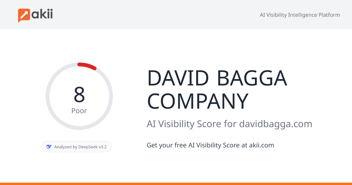 DAVID BAGGA COMPANY AI Visibility Score